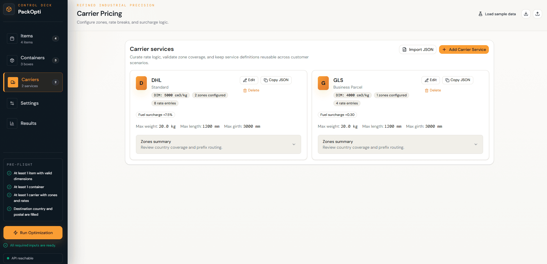 Screenshot illustrating: Choose the best carrier from every available option.
