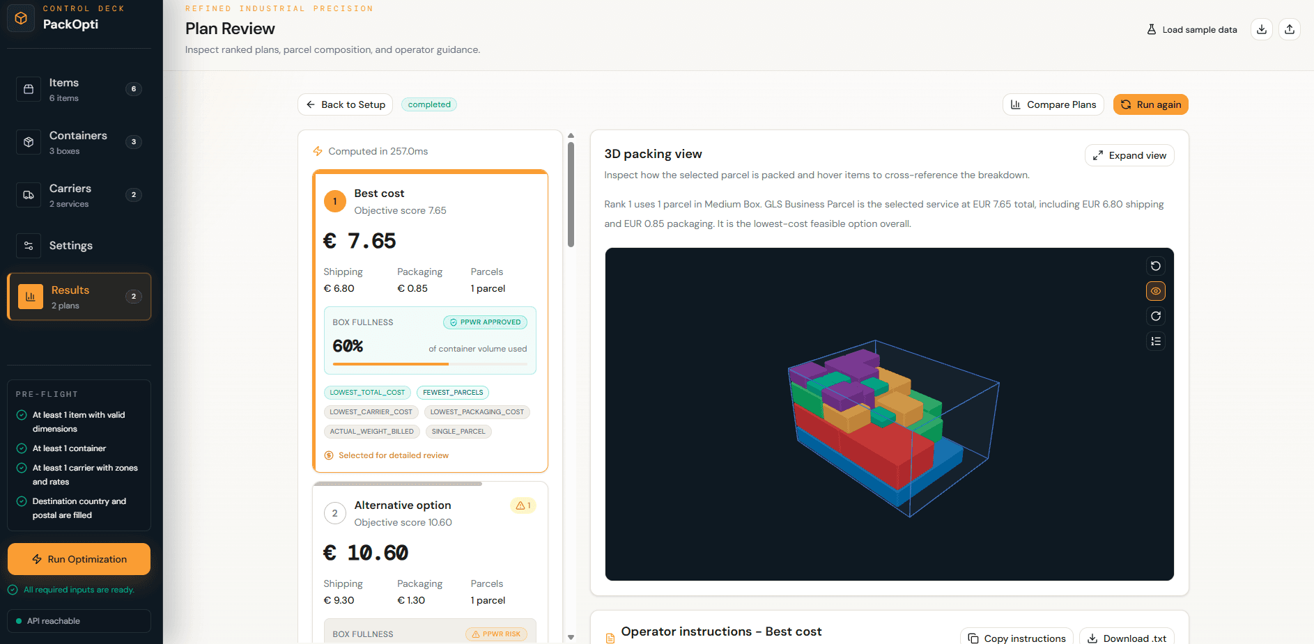 3D Packing Workflow